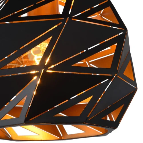 Светильник подвесной Malunga 21415/25/30 Lucide чёрный золотой 1 лампа, основание чёрное в стиле современный  фото 2